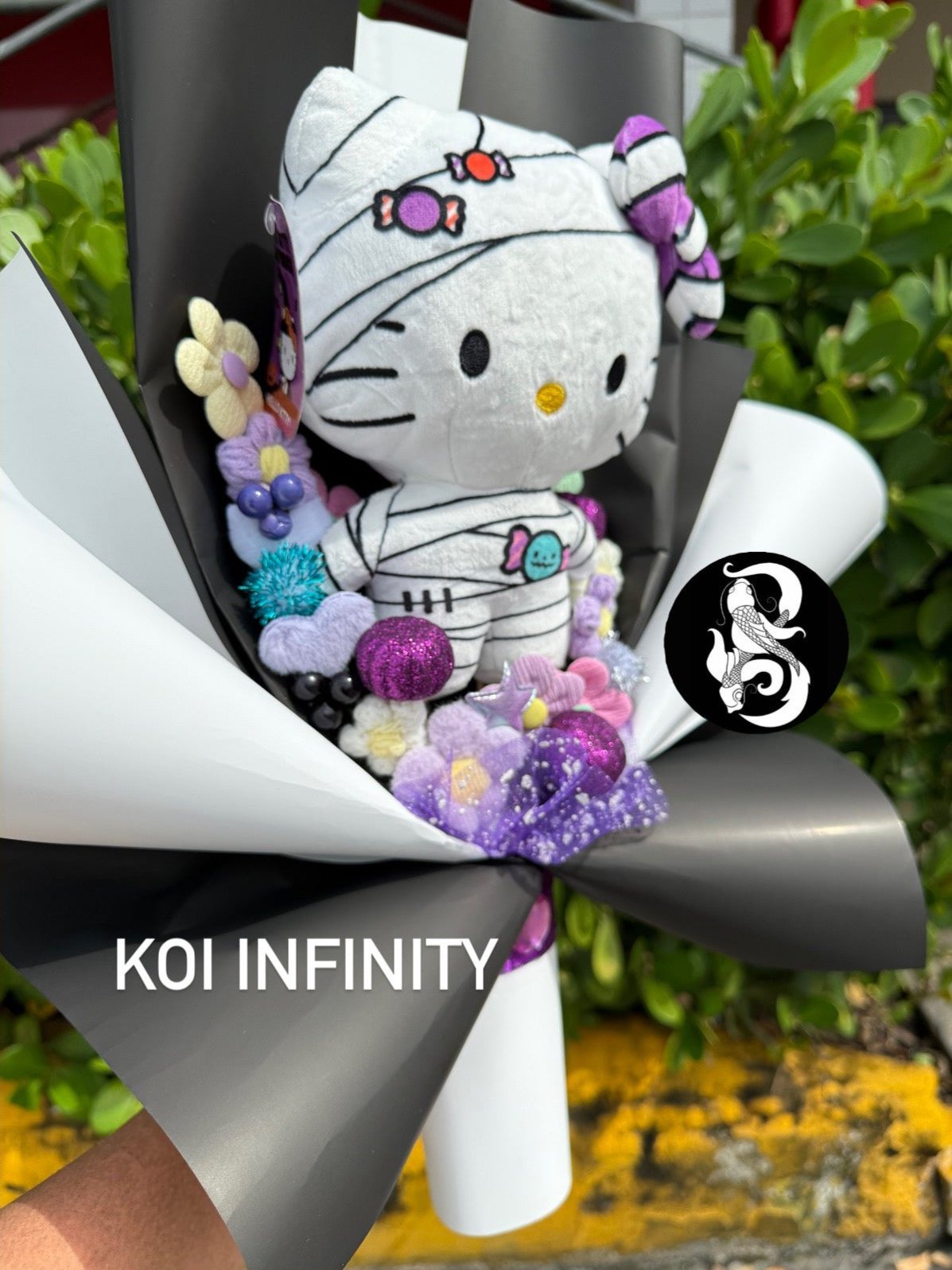 Hello Kitty Mummy Purple Halloween Plush Bouquet