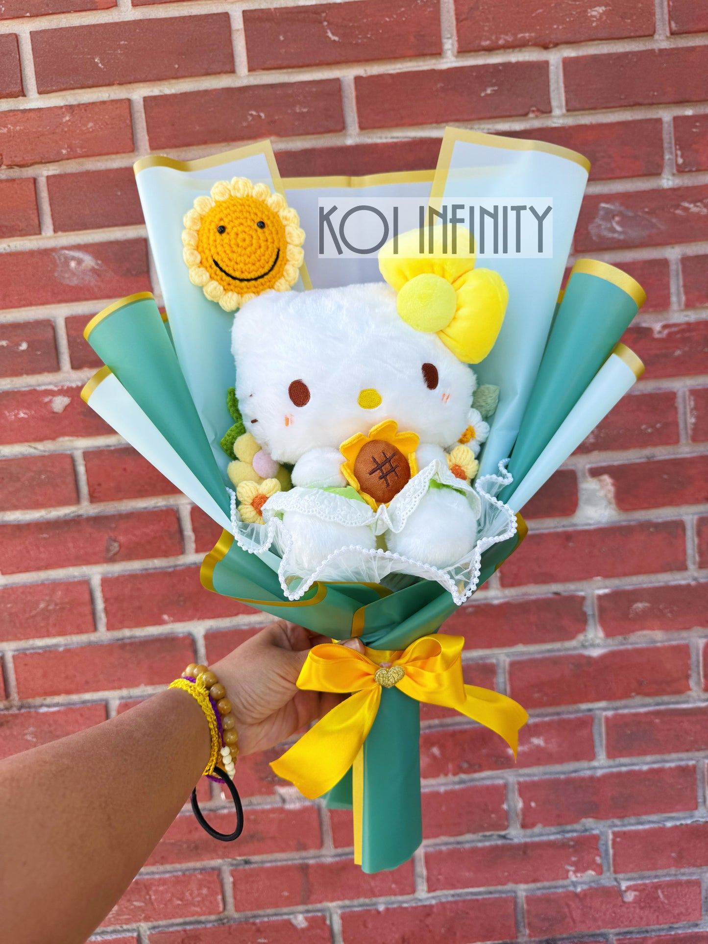 Sunflower Hello Kitty Plushie Bouquet