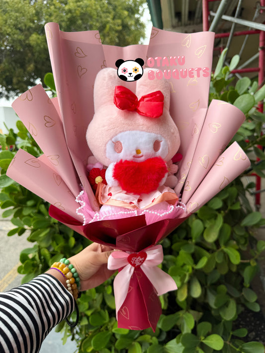 Melody Valentine Blue Heart Plushie Bouquet Gift