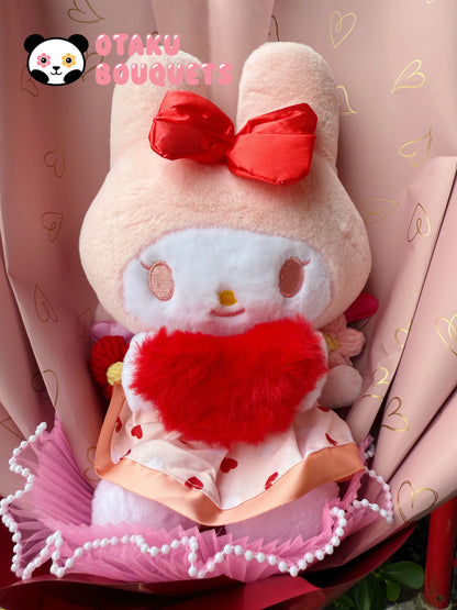 Melody Valentine Blue Heart Plushie Bouquet Gift