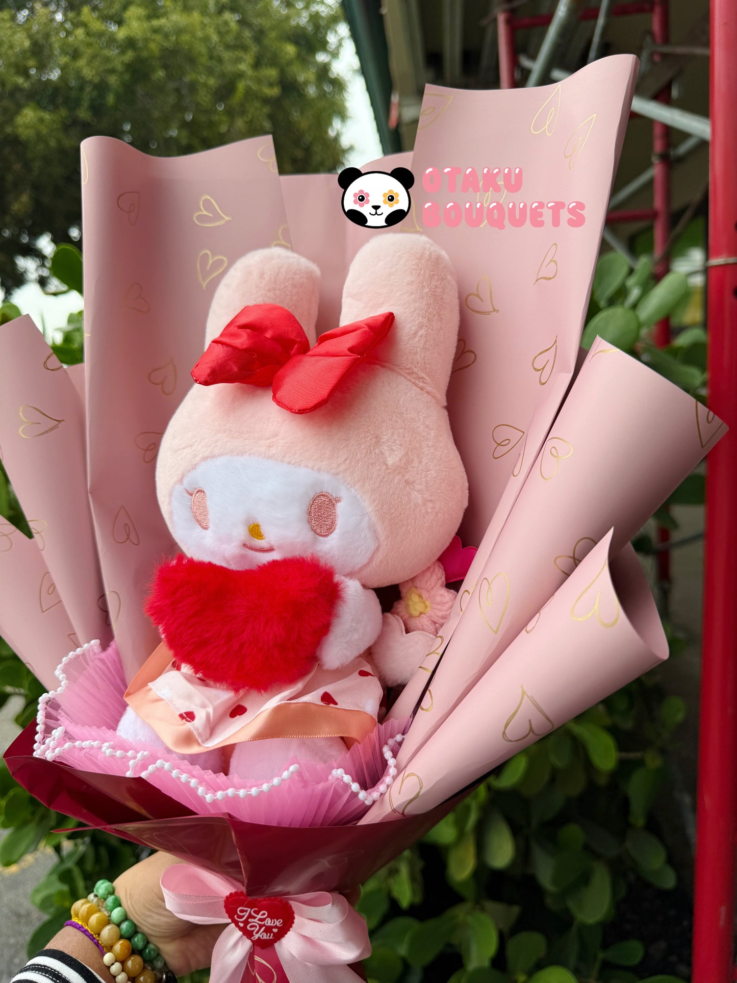 Melody Valentine Blue Heart Plushie Bouquet Gift