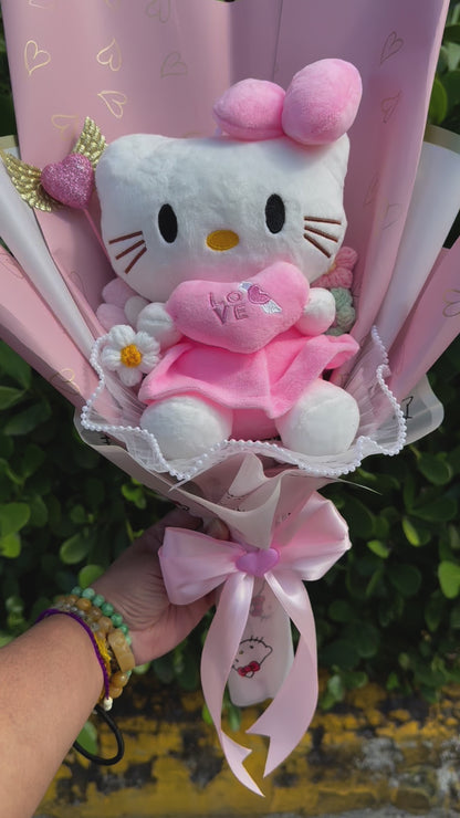 Pink Valentine Hello Kitty Love Plushie Bouquet