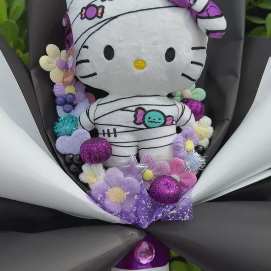 hello kitty halloween Spooky purple mummy plush bouquet